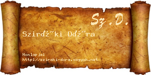 Sziráki Dóra névjegykártya