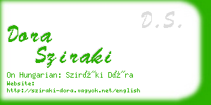 dora sziraki business card